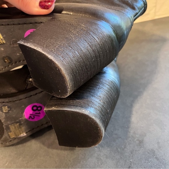 Arturo Chiang sz 8.5 black leather western style heeled ankle booties - Picture 15 of 16